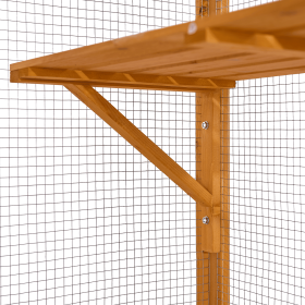 Catio Outdoor Cat Enclosure with Roof 72" Height Cat Wooden House Large Cat Cage with 3 Jumping Platforms and 2 Napping Houses for Cat Activity (