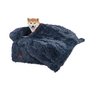 Dog Couch Bed Mat - Fluffy Plush Dog Sofa Bed With Blancket ,Pet Furniture Protector With Removable Washable Cover For Medium And Large Dogs, For (Option: Dark Grey-43x41x17inch with 40x31inch)