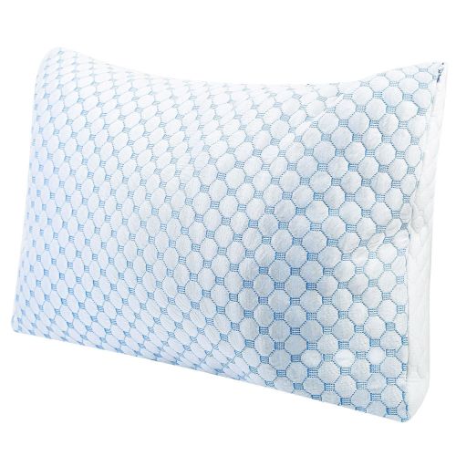 Cooling Memory Foam Pillow Ventilated Soft Bed Pillow with Cooling Gel Infused Memory Foam Heat Moisture Reducing Cooling Fiber Breathable Machin