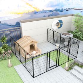12 Panels Heavy Duty Metal Playpen with door,39.37"H Dog Fence Pet Exercise Pen for Outdoor (Color: as Pic)